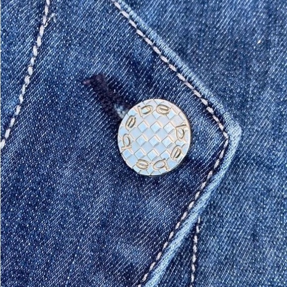 Vintage 90s Bebe Dark Blue Denim Midi Skirt - Picture 9 of 9